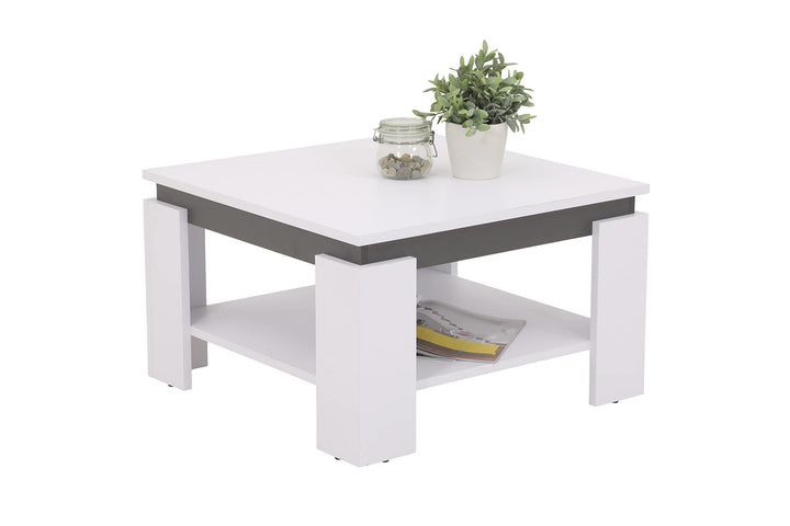Apollo Couchtisch Sofatisch Tim, Quadratisch, Holzwerkstoff melaminbeschichtet, farbiger Tischkranz,