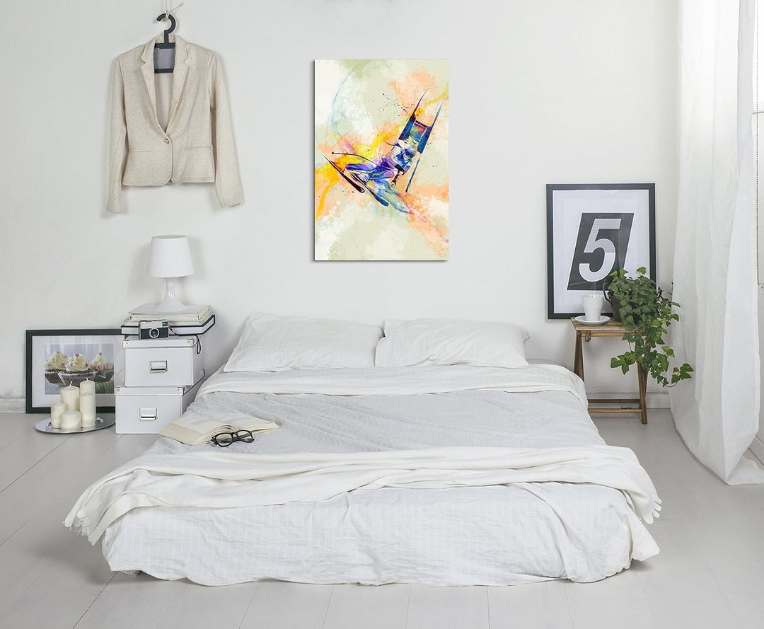 Ski Alpin III 90x60cm Wandbild SPORTBILD Aquarell Art tolle Farben von Paul Sinus