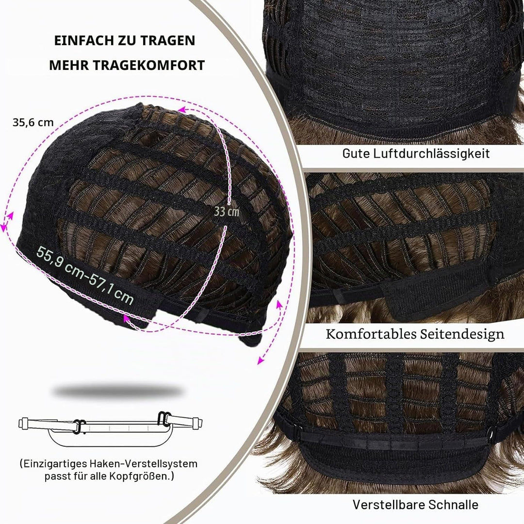Lange Silber Perücken für Frauen Natürliche Gerade Silber Perücke mit Bangs,Synthetische Haar Perück