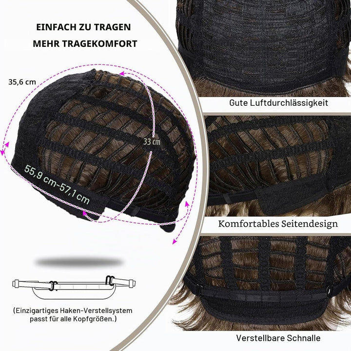 Lange Silber Perücken für Frauen Natürliche Gerade Silber Perücke mit Bangs,Synthetische Haar Perück