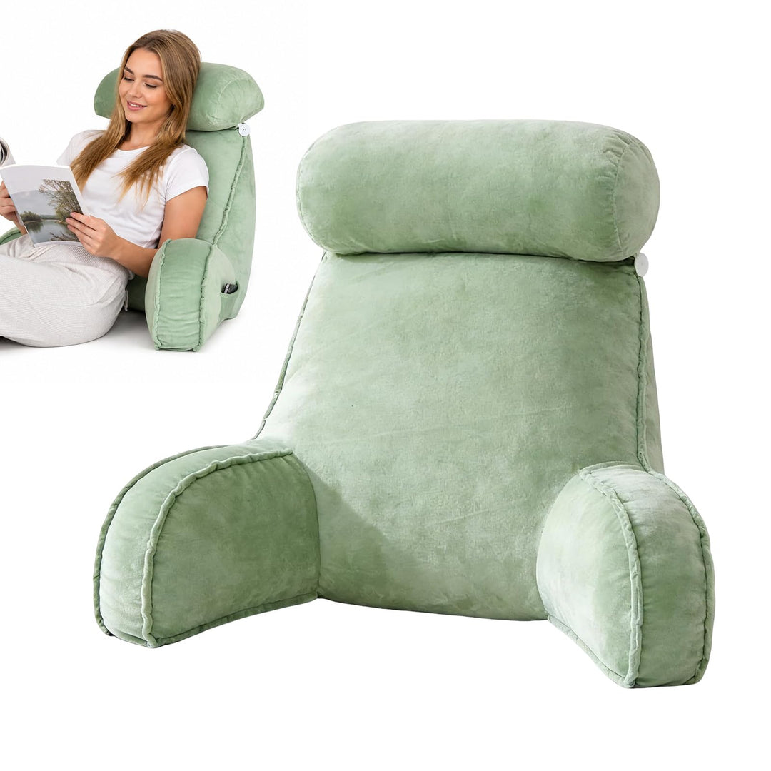 Lesekissen für Bett und Sofa, Rückenkissen Sitzkissen mit RüCkenlehne mit Handgelenkstütze, Armlehne