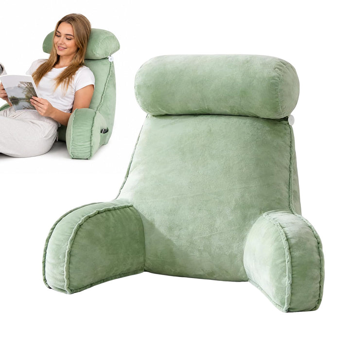 Lesekissen für Bett und Sofa, Rückenkissen Sitzkissen mit RüCkenlehne mit Handgelenkstütze, Armlehne