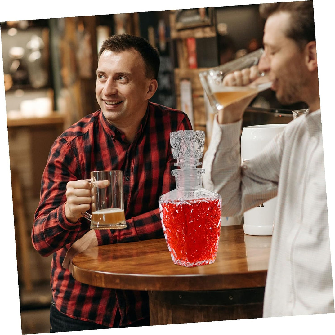 Transparente Whiskyglaskaraffe Glas Spirituosenspender 250ml – Dickwandige Weindekanter Karaffe Mit