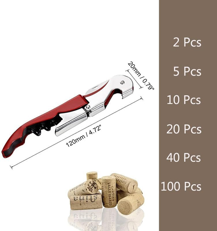 5 Stück Rot Kellnermesser 3-in-1 Flaschenöffner Rot 10, Rot 10