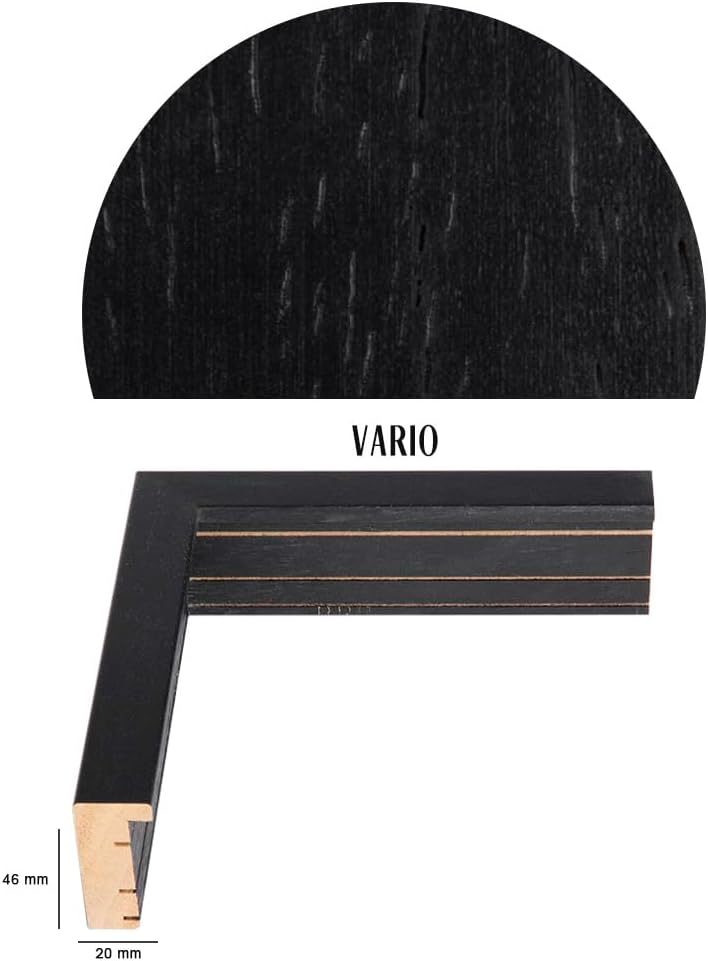 Bildershop-24 Objektrahmen Trikotrahmen Vario inkl. Bügel und Passepartout 30x60cm Schwarz (lackiert