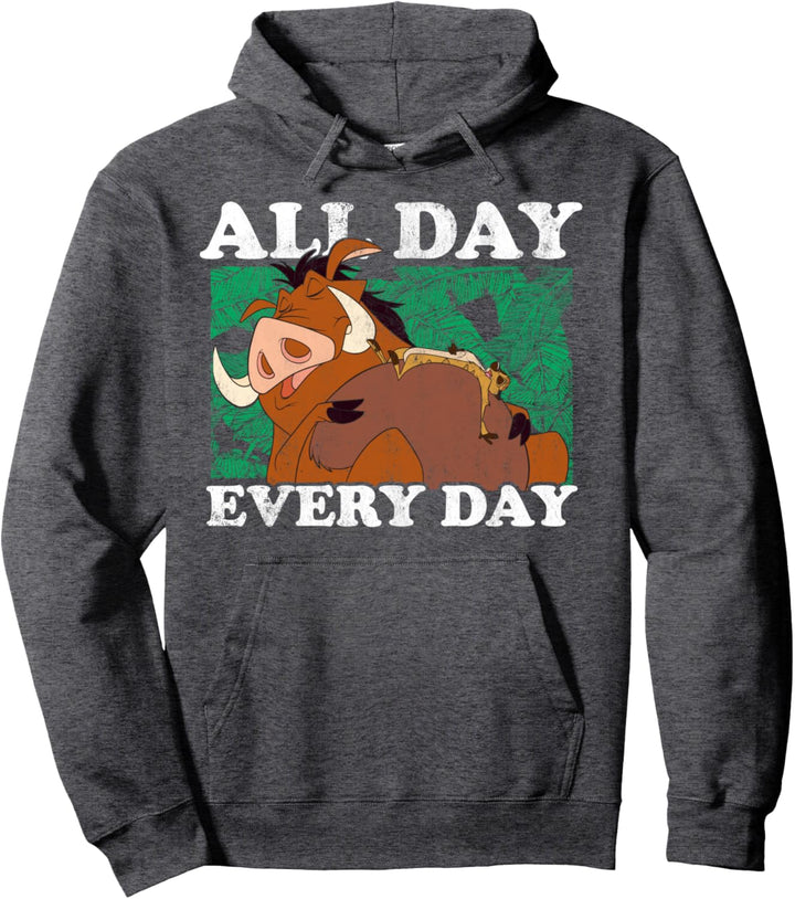 Disney The Lion King Timon &amp; Pumbaa All Day Text Poster Pullover Hoodie