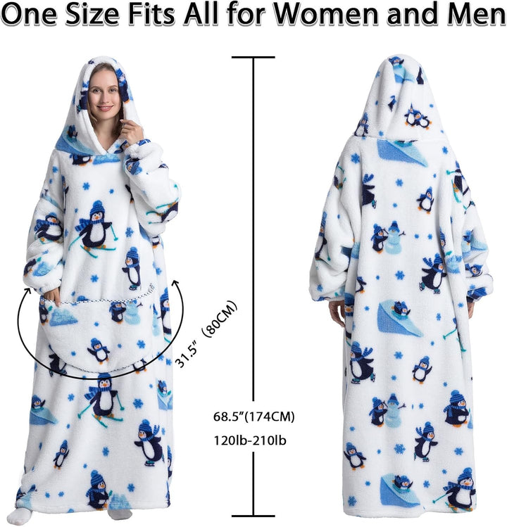 Verlängert Übergrosse Hoodie Decke,Decken Hoodie Damen mit Tasche und Kapuze,Superweiche und Warme K