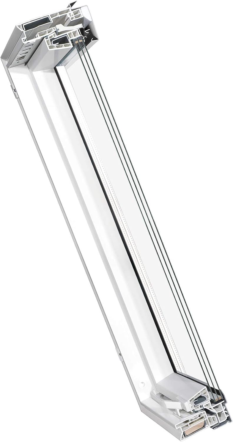 Kunststoff Dachfenster 55x118 cm OptiLight Energie mit 3-fach Verglasung, Lüftungsblende und Eindeck
