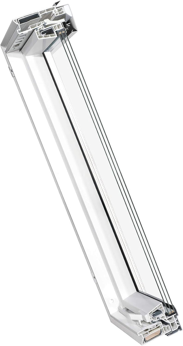 Kunststoff Dachfenster 55x118 cm OptiLight Energie mit 3-fach Verglasung, Lüftungsblende und Eindeck