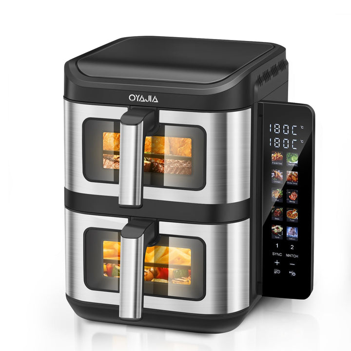 Klappbarer Farbbildschirm 5,5 L &amp;5,5 L (11 L) 2800 W (200 °C) 12 voreingestellte Modi-Stacked Dual B