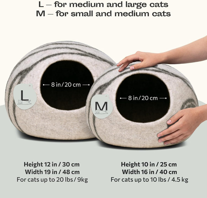 MEOWFIA Katzenbett aus Merinowolle – Handgefilztes, Umweltfreundliches Katzenbett für Katzen &amp; Kätzc