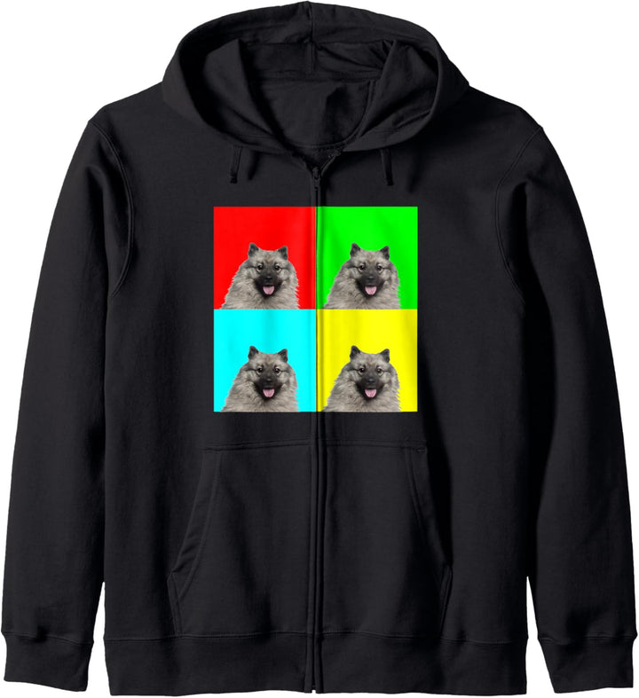 Pop Art Dog Keeshonden Kapuzenjacke