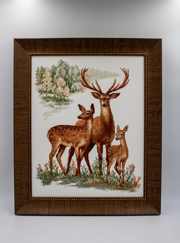 Riolis Kreuzstich-Set Hirsche, Baumwolle, Mehrfarbig, 40 x 50 x 0.1 cm