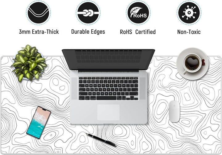 JIALONG Gaming Mauspad Schreibtischunterlage - Vernähte Kanten - rutschfest - Mousepad mit Einer spe