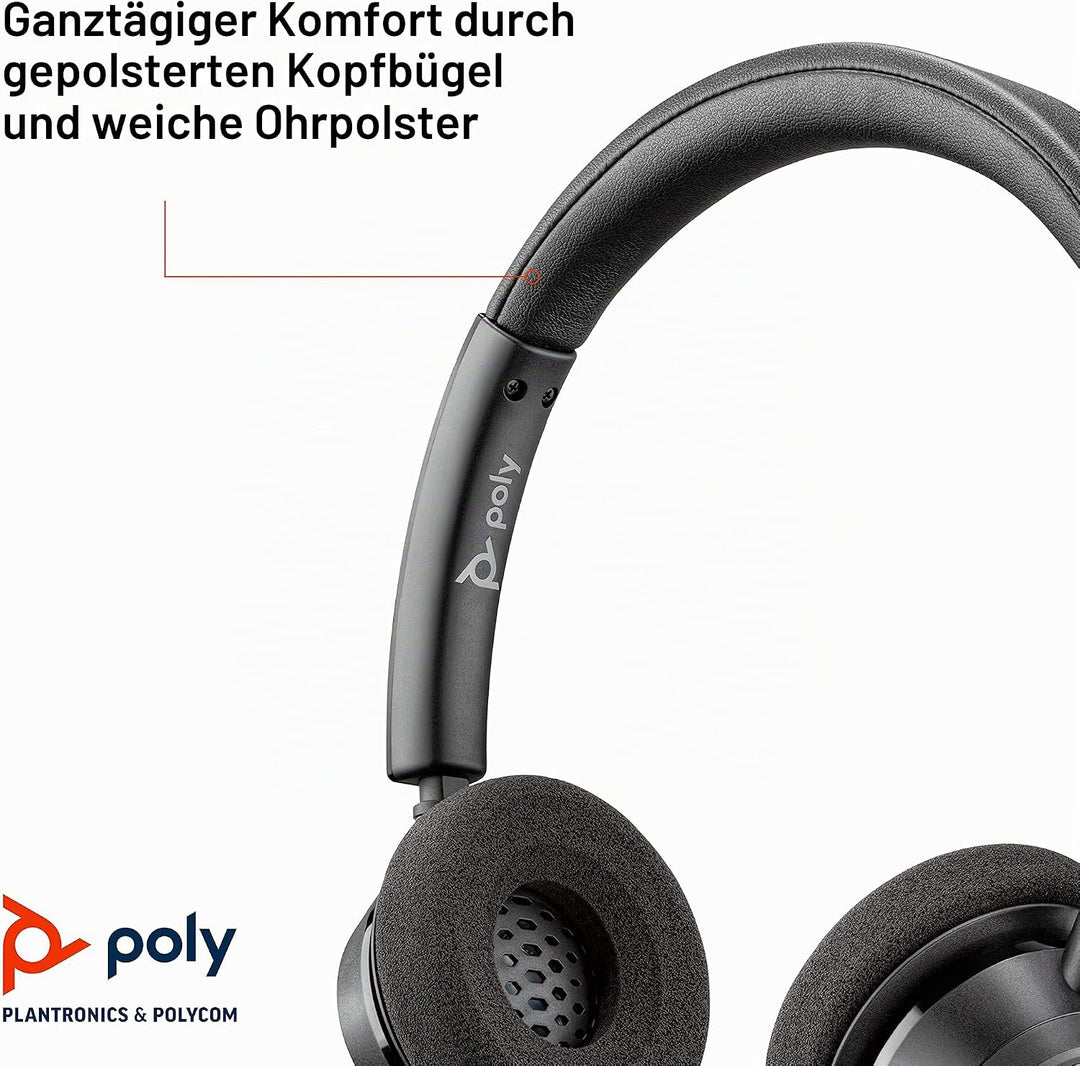 Plantronics – Blackwire 3320 USB-A (Poly) – kabelgebundenes Zwei-Ohr Headset (Stereo) mit Mikrofonar