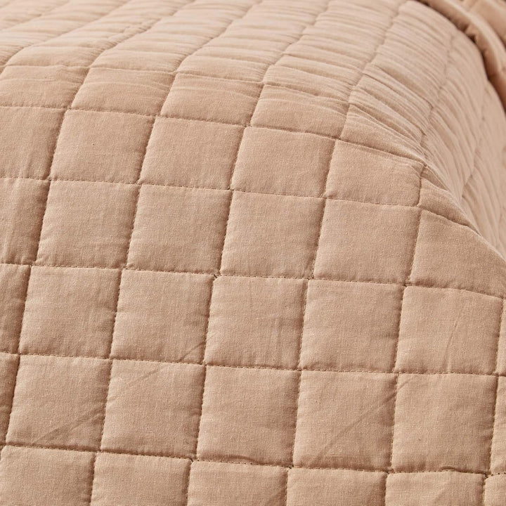 Homescapes Gesteppte Tagesdecke, braun/beige, Bettüberwurf aus 100% Baumwolle, Wendetagesdecke, 230