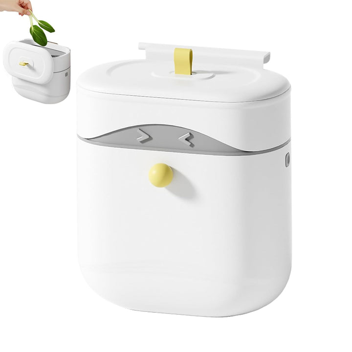 Wall Mounted Trash Can, Space-Saving Garbage Bin with Sealed Lid, 2.5 Gallon Slim Design for Under S