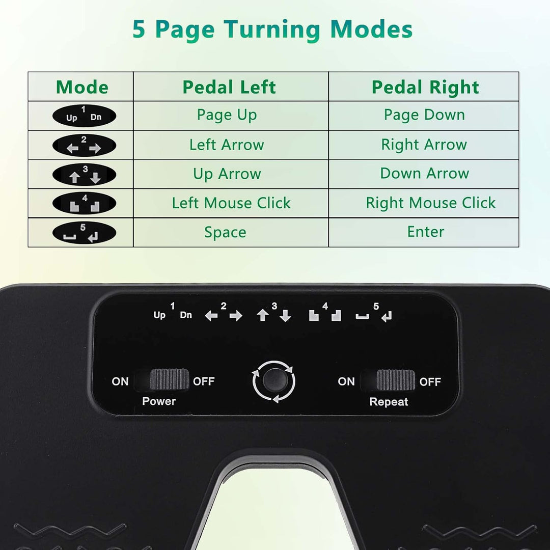 Tavsou Bluetooth Page Turner Pedal für Tablets Smartphones wiederaufladbar lautlos, Modern Classic,