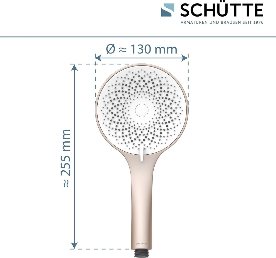 SCHÜTTE Handbrause CAPRI mit Samtstrahl-Technologie | Duschkopf mit über 300 Düsen und 3 einstellbar