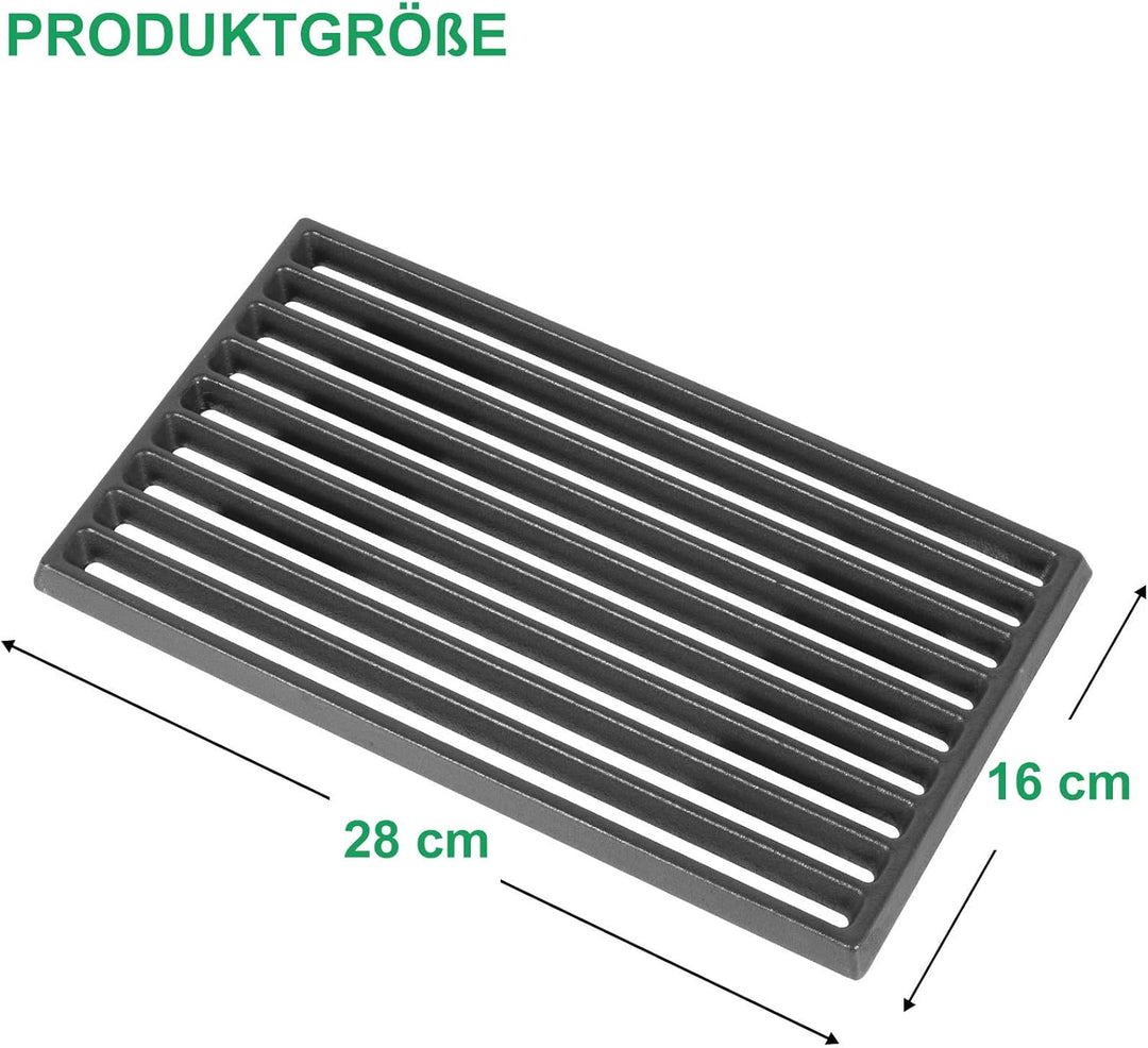 WELL GRILL 16 x 28 cm Ofenrost Gussrost Gusseisen Kaminrost Feuerrost Rost Ascherost für viele Ofen