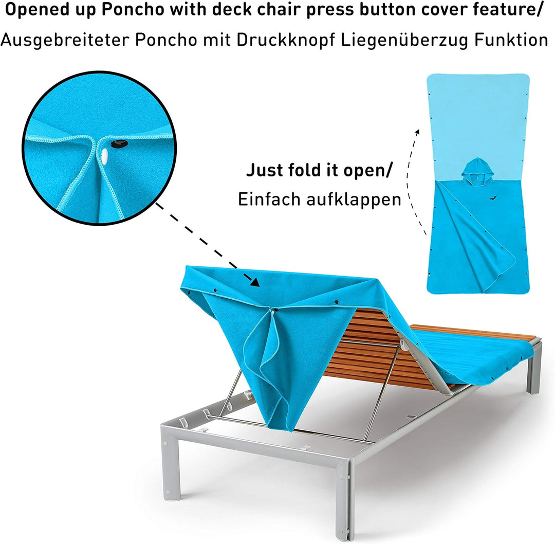 Fit-Flip Surfponcho, Umziehhilfe Damen &amp; Herren – kompakt und sehr leicht – Badeponcho, Umziehhilfe,