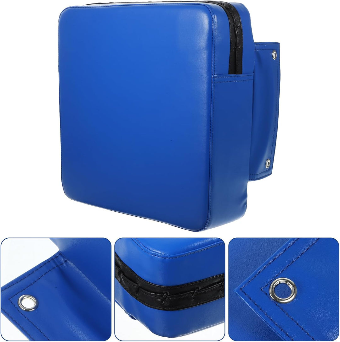 Wandmontiertes Boxpolster aus Pu in Blau für Schlagtraining