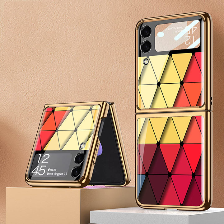Coque Galaxy Z Flip 3 5G, Schutzhülle, glänzend, aus Hartglas, 9H, faltbar, für Samsung Galaxy Z Fli
