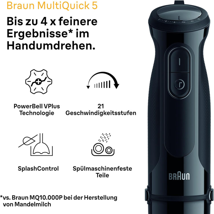Braun MultiQuick 5 - Stabmixer 21 Geschwindigkeitsstufen, 1000W, Schwarz