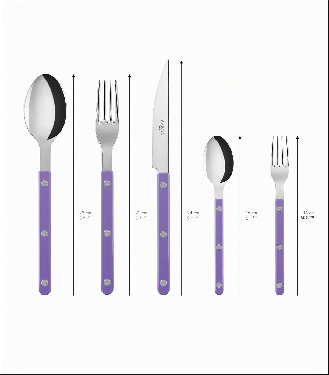 SABRE PARIS - Tafelbesteck, 5-teilig - Bistrot - Messer, Gabel, Esslöffel, Teelöffel &amp; Kuchengabel -