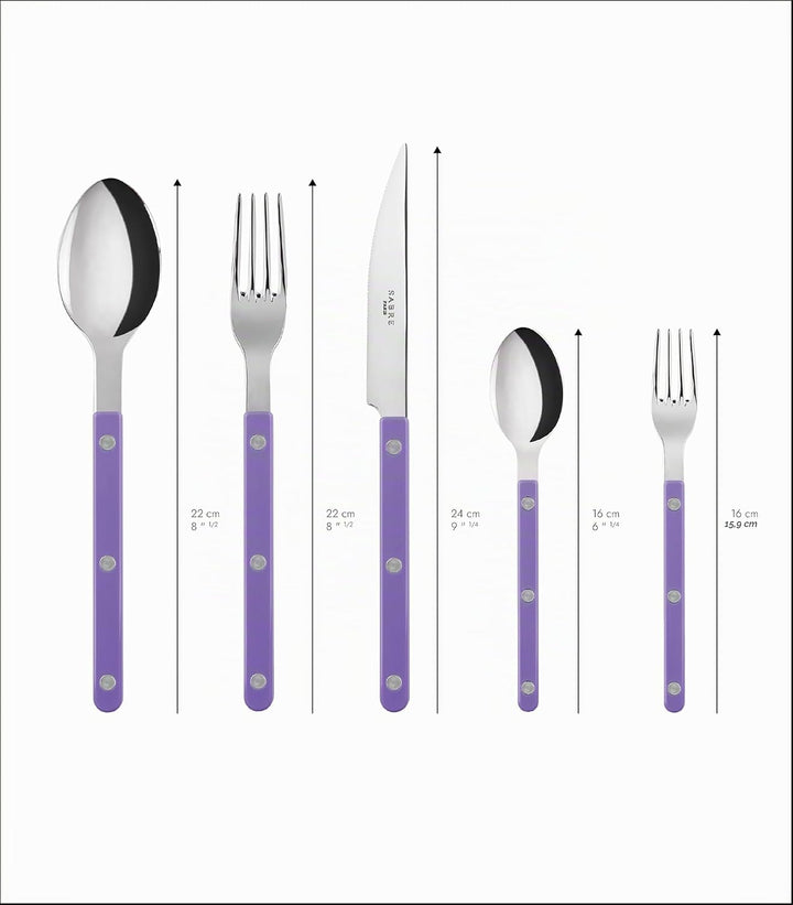 SABRE PARIS - Tafelbesteck, 5-teilig - Bistrot - Messer, Gabel, Esslöffel, Teelöffel &amp; Kuchengabel -