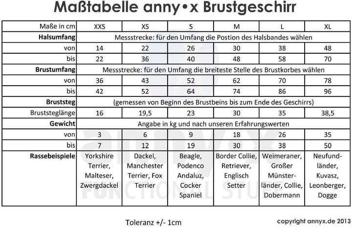 Brustgeschirr blau Gr. M, M