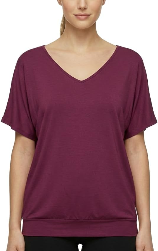 Van Der Rich ® - T-Shirt Raffinierte Einfachheit T-Shirt Einfarbig - Damen M Bordeaux 1, M Bordeaux