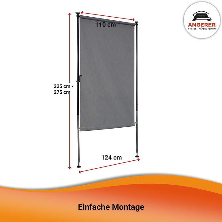 ANGERER Balkonsichtschutz Style Taupe, 120 cm | Senkrechtmarkise für Sicht- und Sonnenschutz, Montag