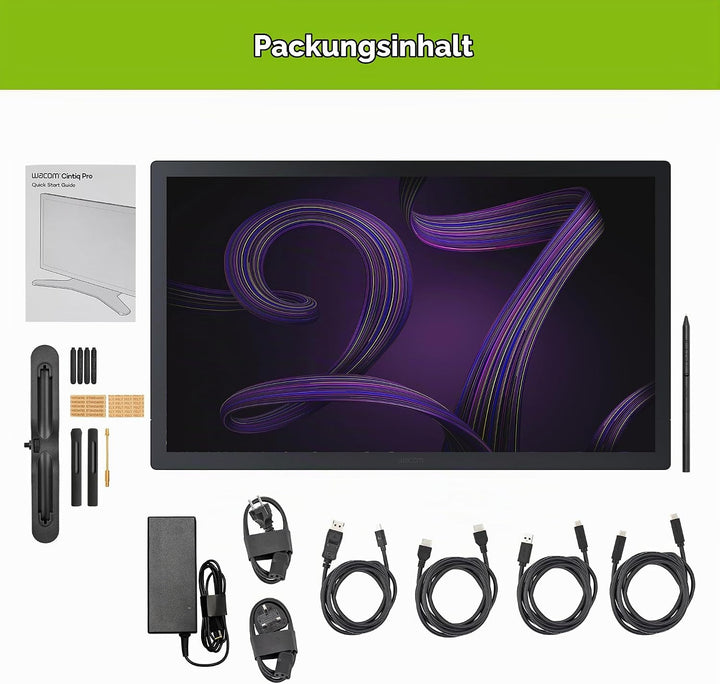 Wacom Cintiq Pro 27 Grafiktablett ohne Standfuss (4k-Auflösung, 26,9-Zoll-Display, HDR-Gamma, Panton
