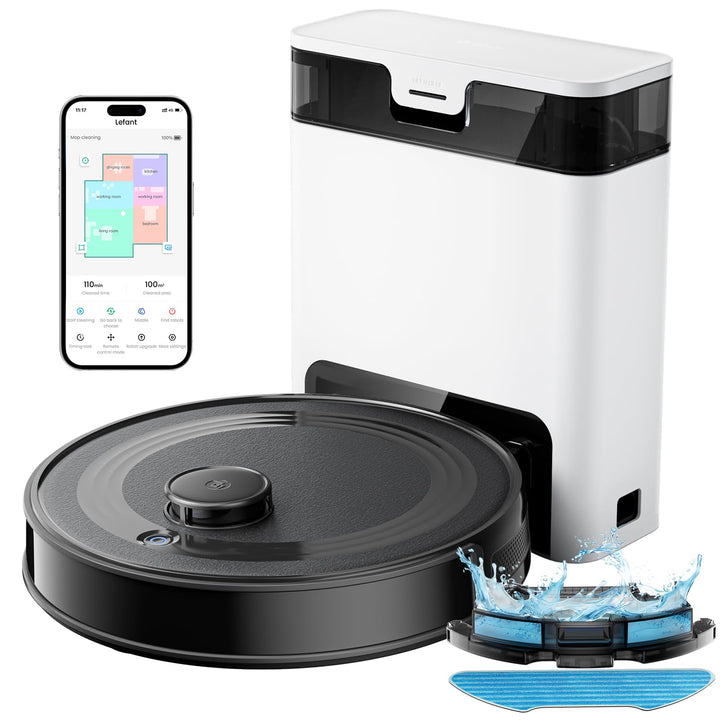 LEFANT M2 Pro Staubsaugerroboter, 5500Pa Saugroboter mit Wischfunktion, Staubsauger Roboter mit LiDA