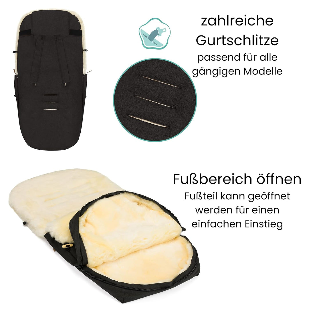 Fillikid Winterfusssack Bernia Lammfell Exklusiv Kinderwagen, Buggy | Winterfusssack wind- &amp; wassera
