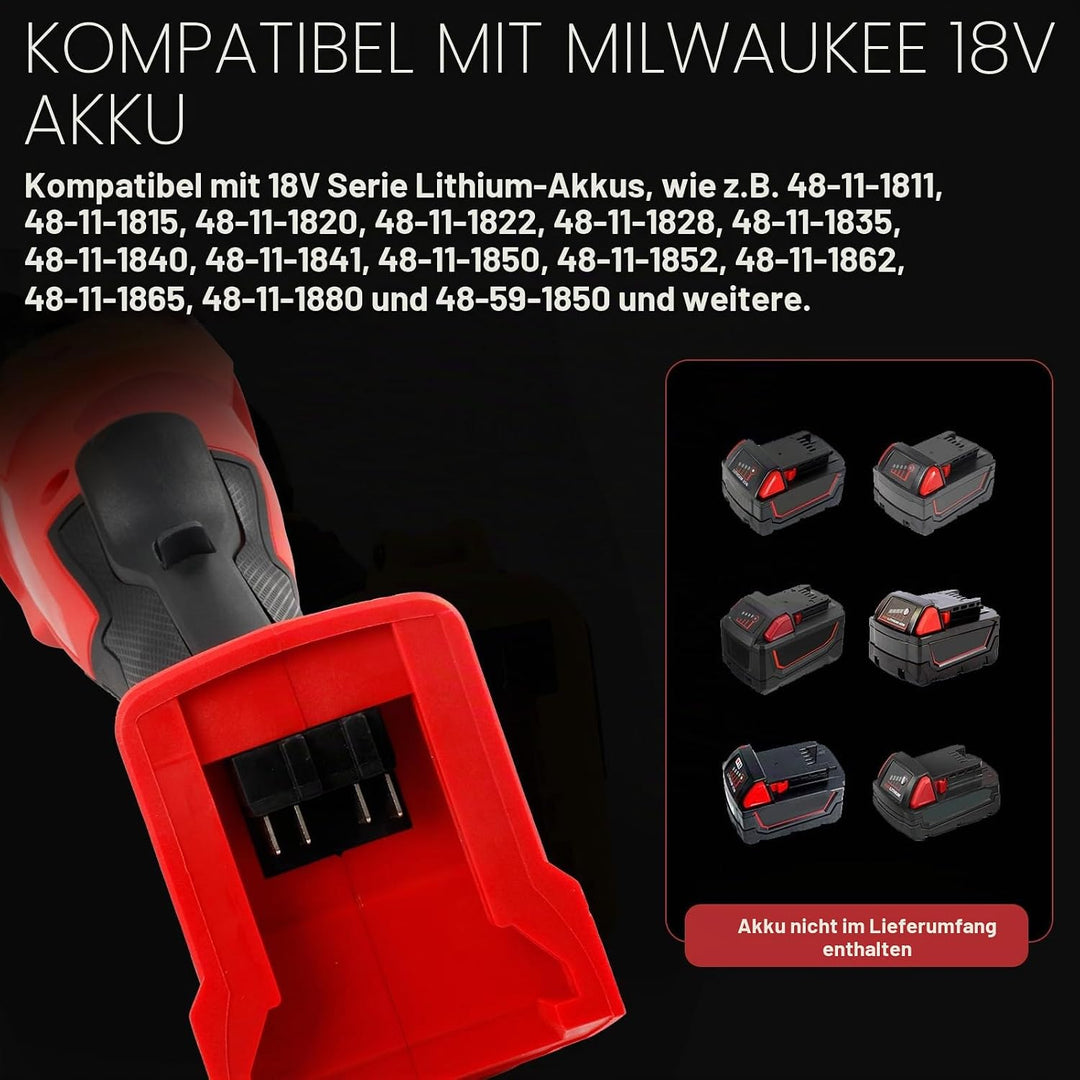 Akku Geradschleifer Kompatibel mit milwaukee M18 18V Akku, 24000RPM Bürstenloser Geradschleifer 6mm