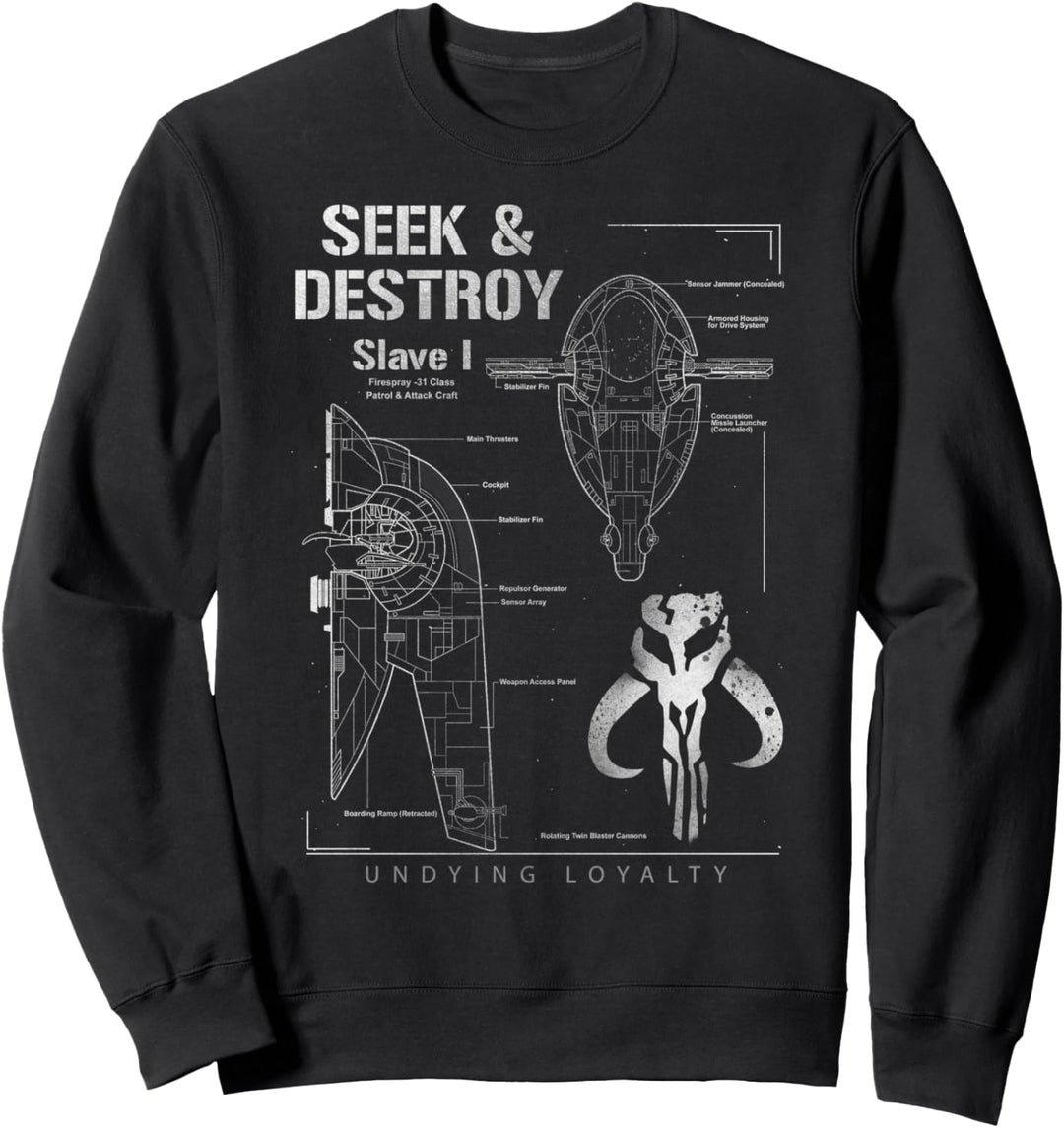 Star Wars Boba Fett Slave One Schematics Sweatshirt