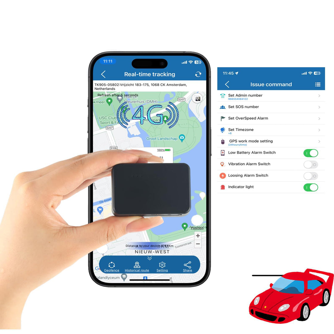 TKMARS 4G GPS Tracker mit SIM Karte GPS Tracker Mini 30 Tage Standby-Zeit, Stark Magnetisch und Wass