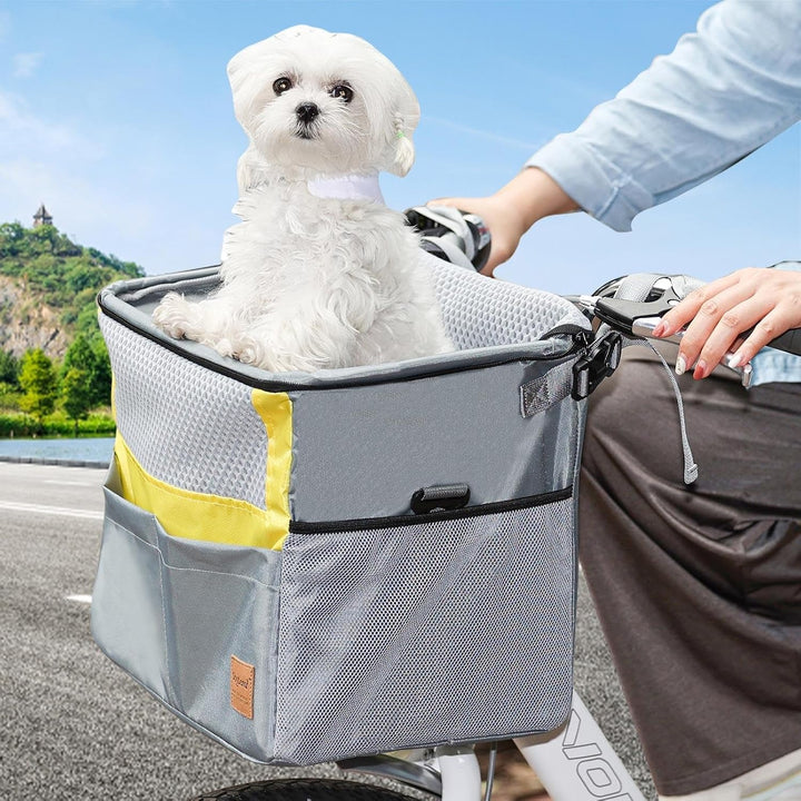 Pet Carrier Fahrradkorb - Wasserdichter Atmungsaktiver Hundetrage - Multi-Pocket Welpenkorb für Pend