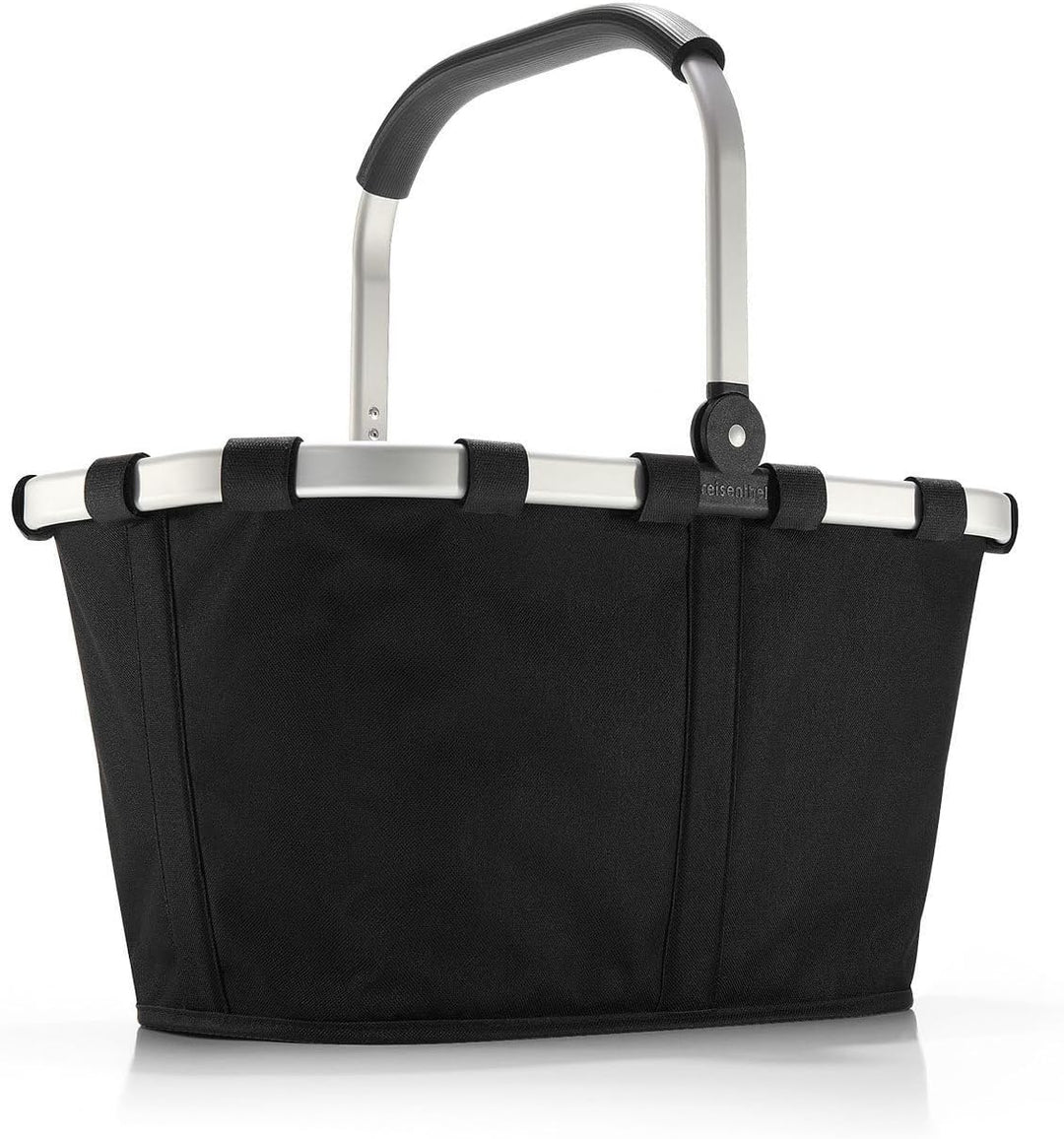Reisenthel Set carrybag black mit Cover herringbone sand Stabiler Einkaufskorb mit praktischer Innen