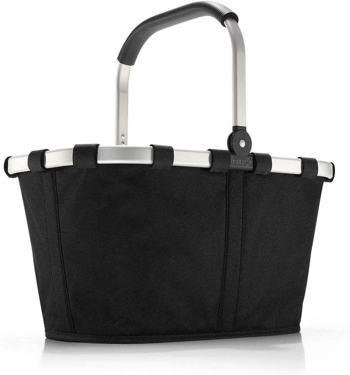 Reisenthel Set carrybag black mit Cover herringbone sand Stabiler Einkaufskorb mit praktischer Innen
