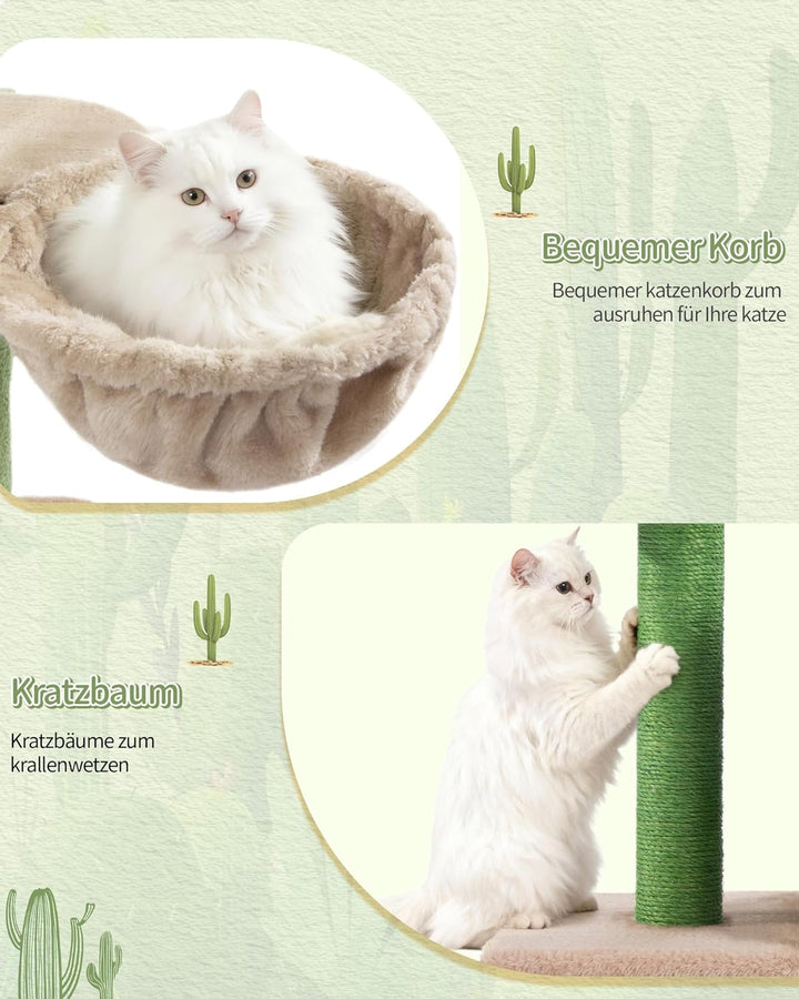 Hzuaneri Kratzbaum gross, 170 cm hoch, Katzenbaum, mit 8 Kratzbäume, 2 Höhlen, gross Plattformen, Wa