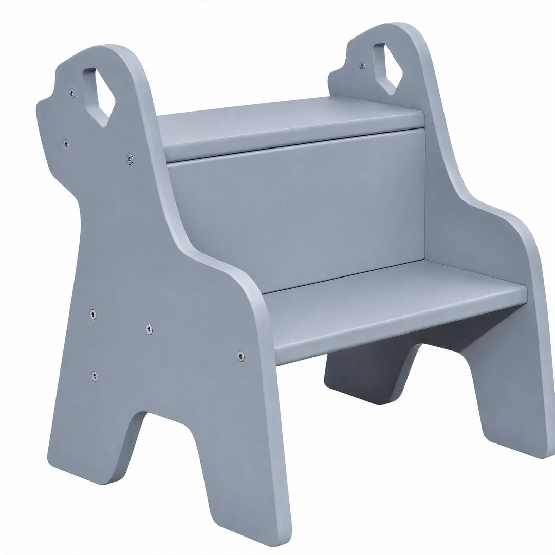 Tritthocker für Kinder - 2-Stufig Hocker Kinderschemel, mit Antirutschmatte und Griff, Multifunktion