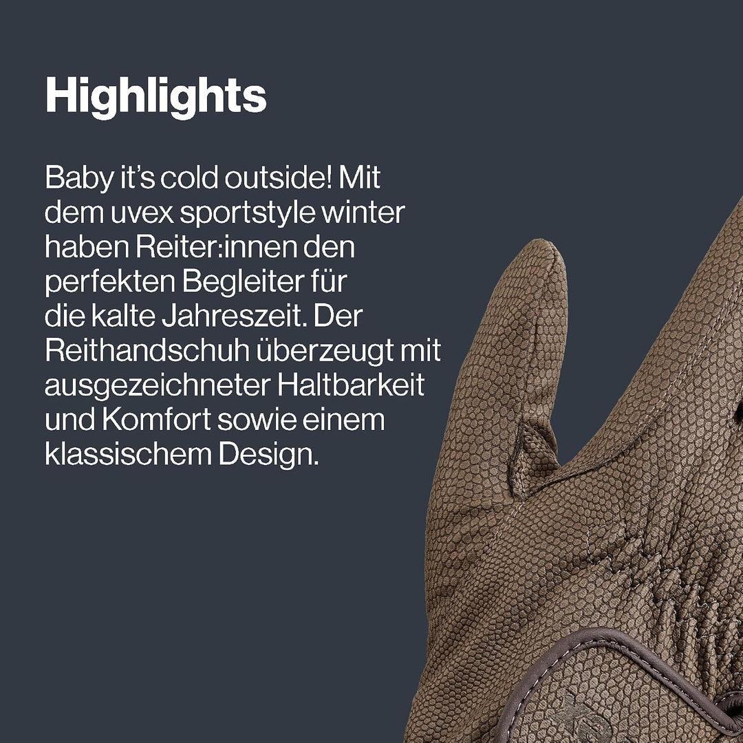 uvex sportstyle winter - dehnbarer Reithandschuh für Damen und Herren - exzellenter Grip &amp; strapazie