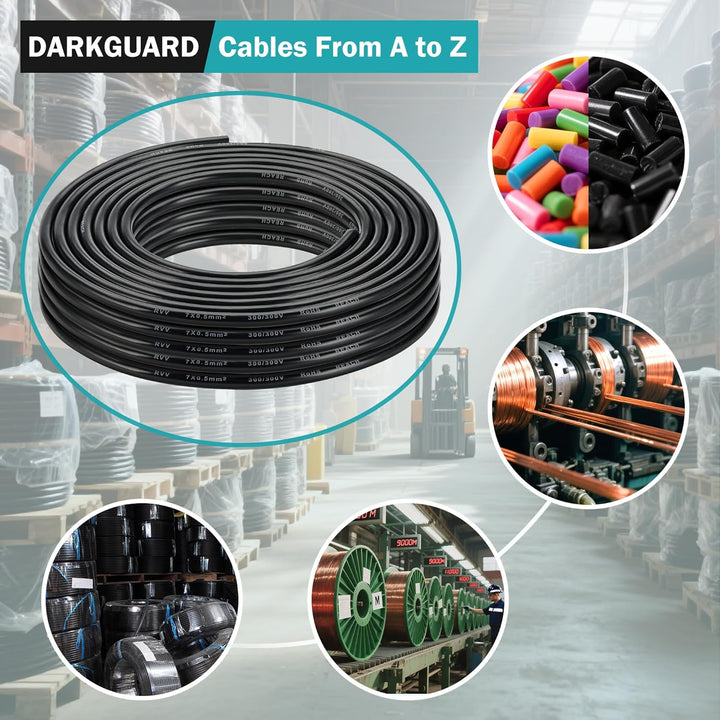 5M Anhängerkabel 7Polig, 0,5mm² Fahrzeugkabel KFZ Kabel 12V/24V, Abschleppseil 7 Kernanhängerkabel E