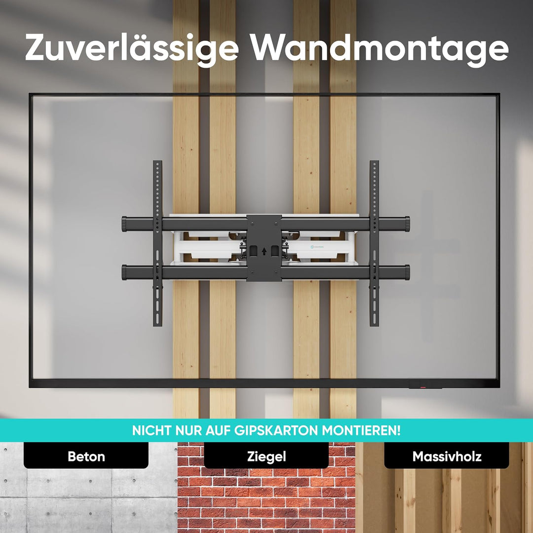 ONKRON TV Wandhalterung schwenkbar für 42-120 Zoll Fernseher bis 100 kg, TV Halterung ausziehbar, Fe