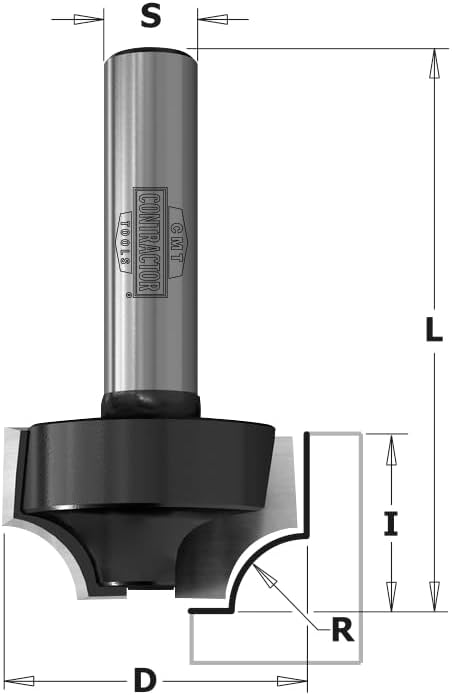 CMT ORANGE TOOLS K927-064 - VIERTELSTAB-FRÄSER HW Z2 S=8 D=25.4X14.3X46 R=6.3 RE