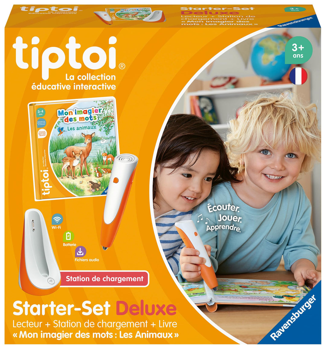 Ravensburger - tiptoi Starter Set Deluxe – Player + Ladestation + Buch Mein Bild der Wörter Die Tier
