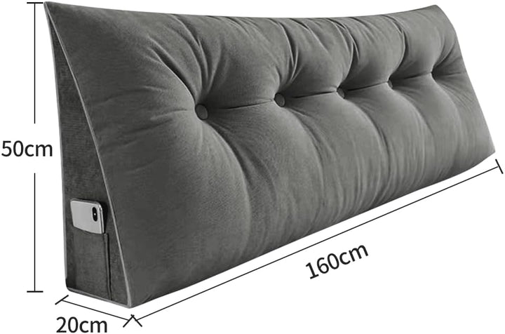 Rückenkissen 160 cm Breit - Lesekissen für Bett und Sofa Keilkissen Rückenpolster Kissen mit Waschba